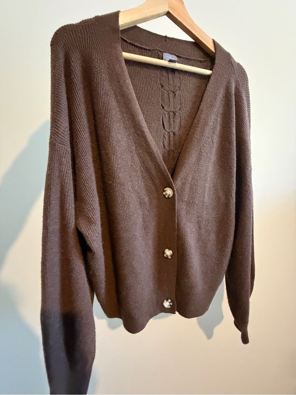 Auden Luxury Collection Super Soft Women's Brown V-Neck Button Cardigan Sweater